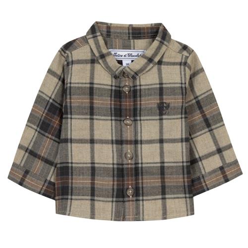 Tartine et Chocolat Tawny skjorter i bomulds- og uldblanding Brun 9 months  Brun  9 måneder  mand