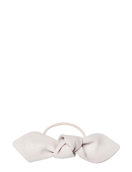 Leather Bow Big Hair Tie Corinne Cream