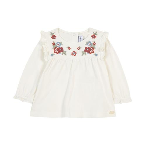 Tartine et Chocolat Cremefarvet bluse med blomsterbroderi |  | 4 years