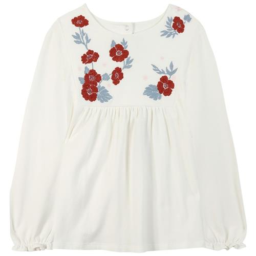 Tartine et Chocolat Cremefarvet bluse med blomsterbroderi | Lyserød | 10 years