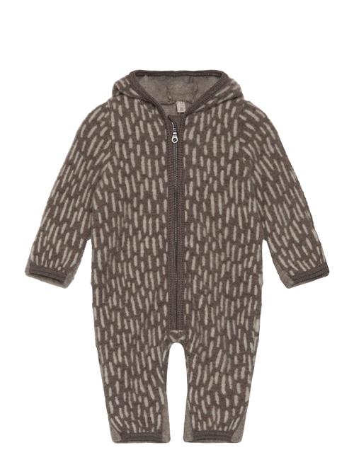 Huttelihut Pram Suit Ears Wool Fleece Huttelihut Brown