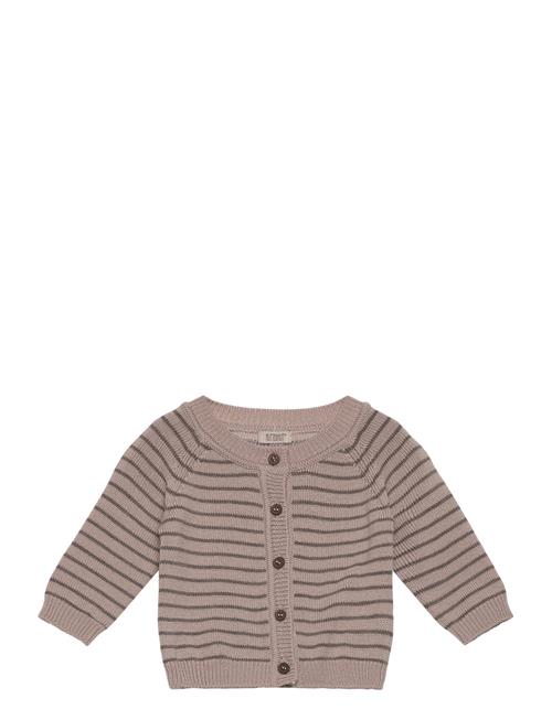 Huttelihut Cardigan Wool Knit Stripe Huttelihut Beige