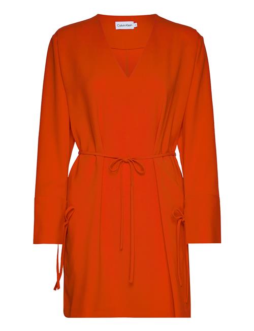 Calvin Klein Structure Twill Ls Dress Calvin Klein Orange