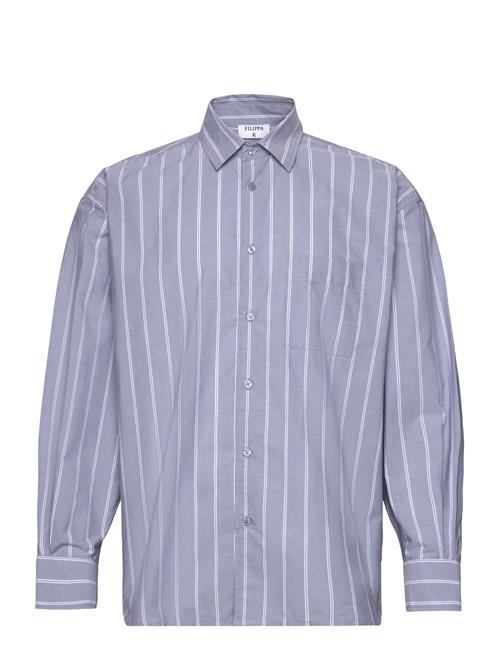 Filippa K Striped Cotton Poplin Shirt Filippa K Blue