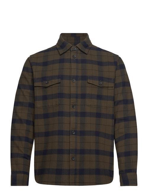 Les Deux Lennon Flannel Check Overshirt Les Deux Khaki