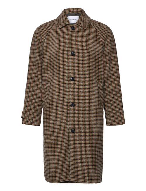 Les Deux Michael Houndstooth Wool Coat 3.0 Les Deux Brown