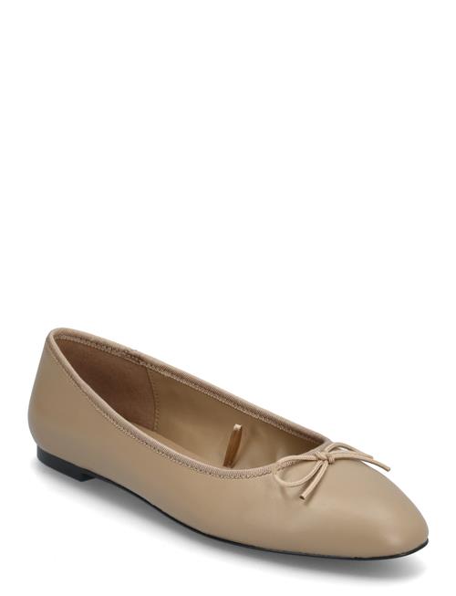 Mango Leather Ballet Flats Mango Beige