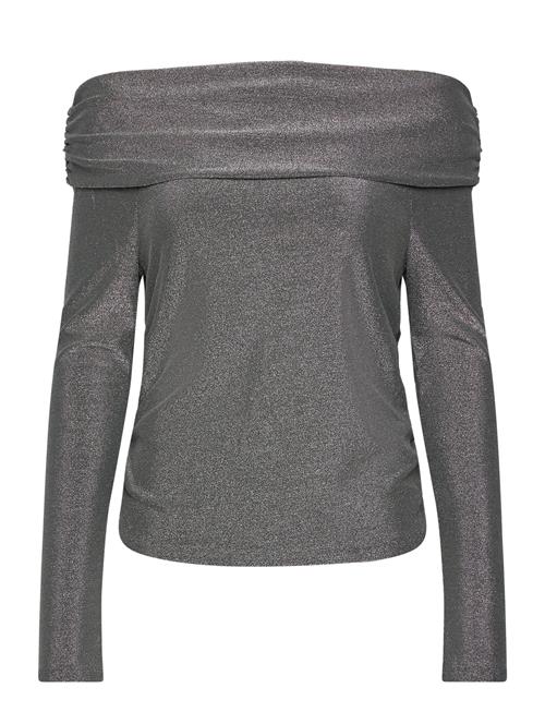 Lurex Off-The-Shoulder Top Mango Silver