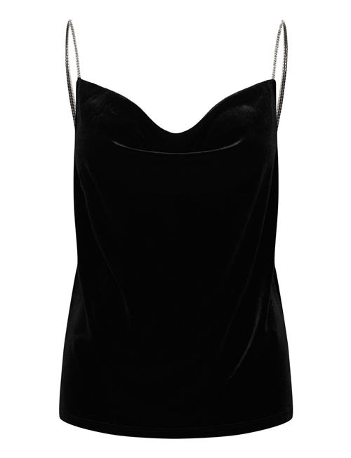 Mango Velvet Top With Rhinest Straps Mango Black