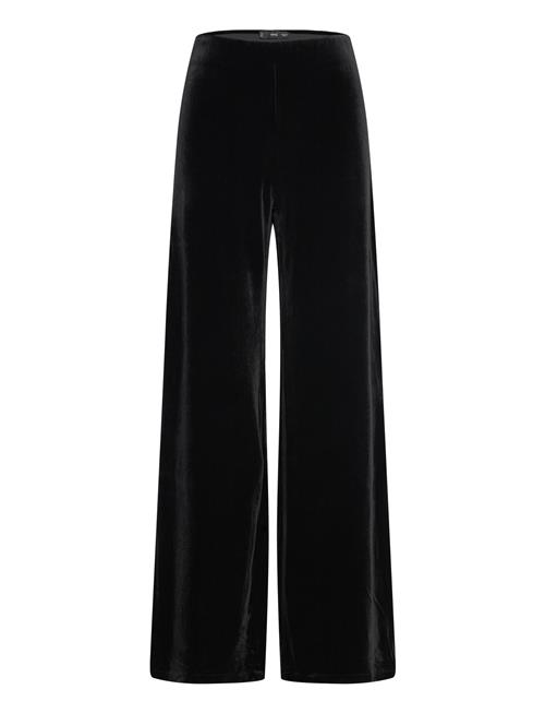 Mango Velvet Wideleg Trousers Mango Black