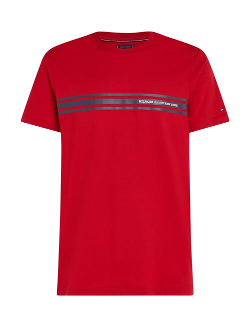 Central Chest Stripe Tee Tommy Hilfiger Red