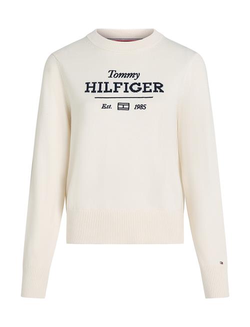 Logo C-Neck Sweater Ls Tommy Hilfiger Cream