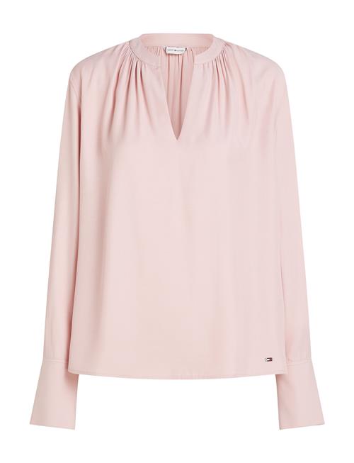 Tommy Hilfiger Soft Vis V Neck Ls Blouse Tommy Hilfiger Pink