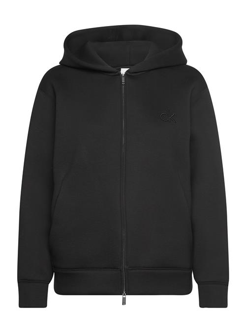 Calvin Klein Viscose Bonded Ck Emb Zip Hoodie Calvin Klein Black