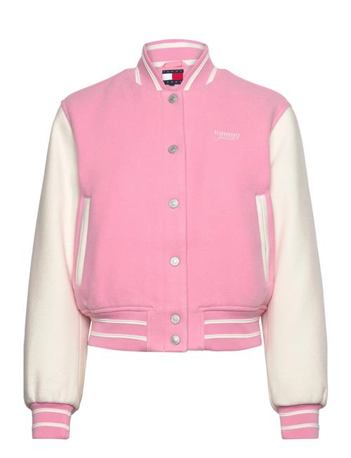 Tommy Jeans Tjw Wool Varsity Jacket Ext Tommy Jeans Pink