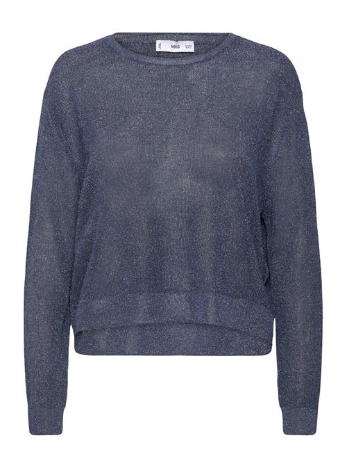 Crewneck Lurex Sweater Mango Navy