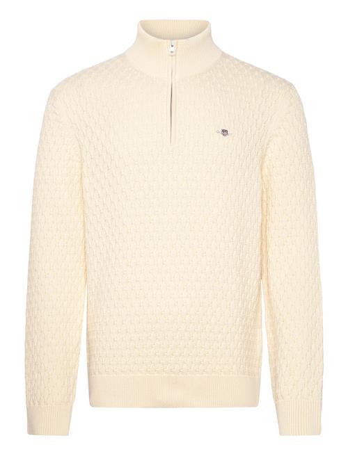 GANT Textured Cotton Half Zip GANT Cream