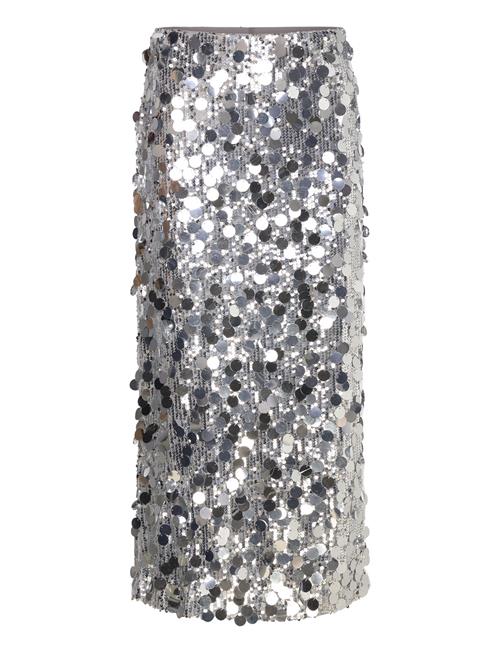 Zandrea Sequin Ankle Skirt Bubbleroom Silver