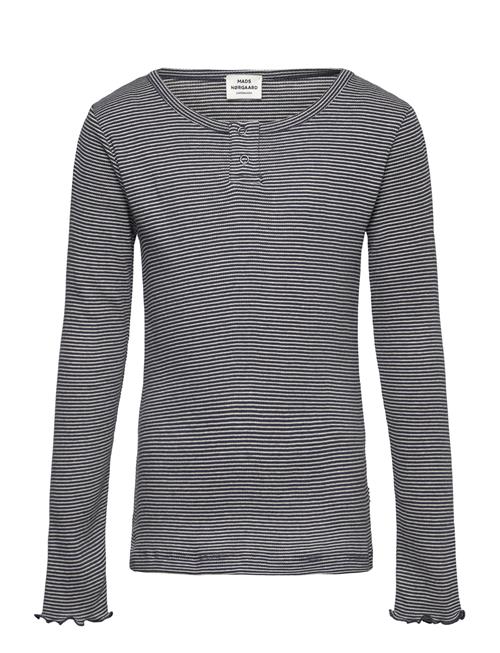 Mads Nørgaard 2X2 Cotton Stripe Tala Tee Ls Mads Nørgaard Navy