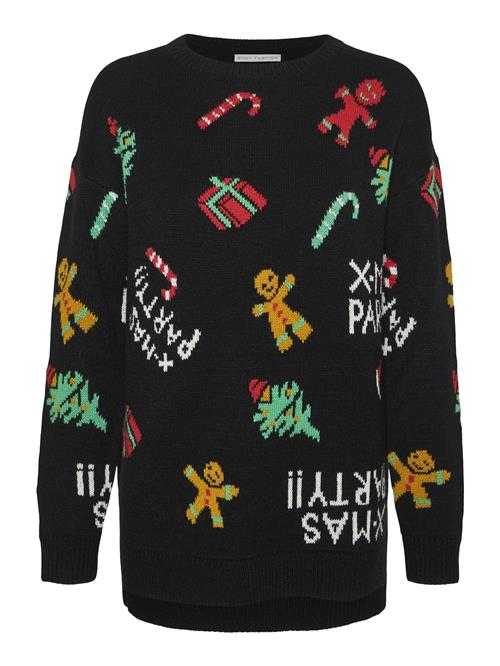 VERO MODA Pullover 'XMASPARTY '  blandingsfarvet / sort