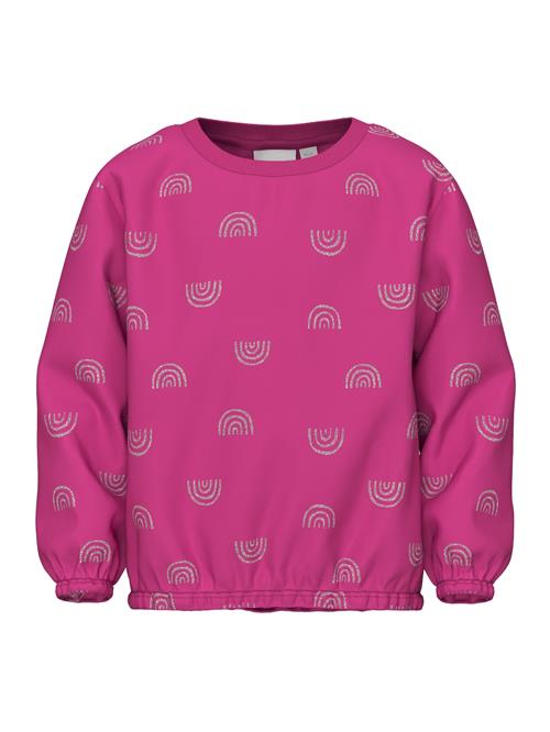 Se NAME IT Sweatshirt 'VILUBA'  mørk pink / sølv ved About You