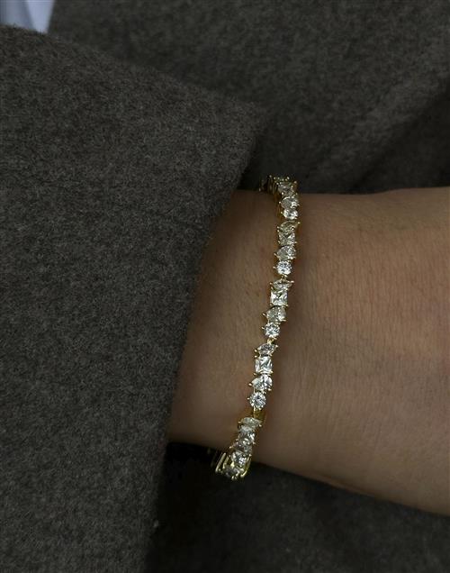 Se Muli Collection - Guld - Luxe Zirconia Bracelet ved Nelly