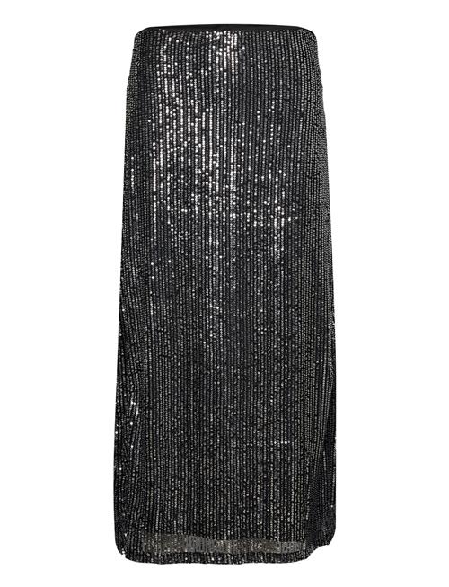 Vila Vifunkla Sequin Midi Skirt/Fair Vila Black