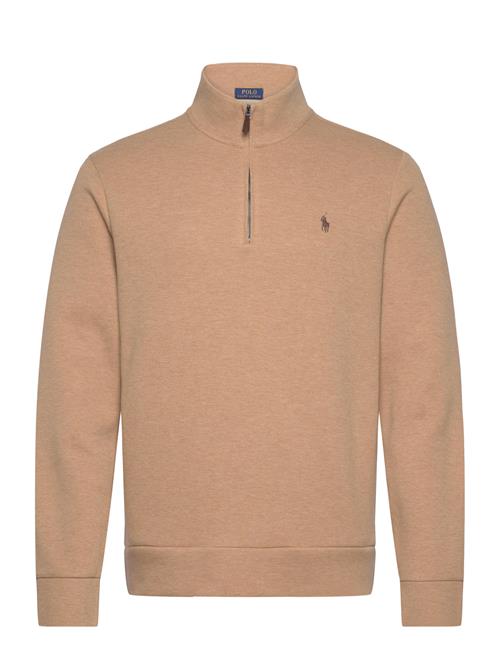 Double-Knit Mesh Quarter-Zip Pullover Polo Ralph Lauren Beige