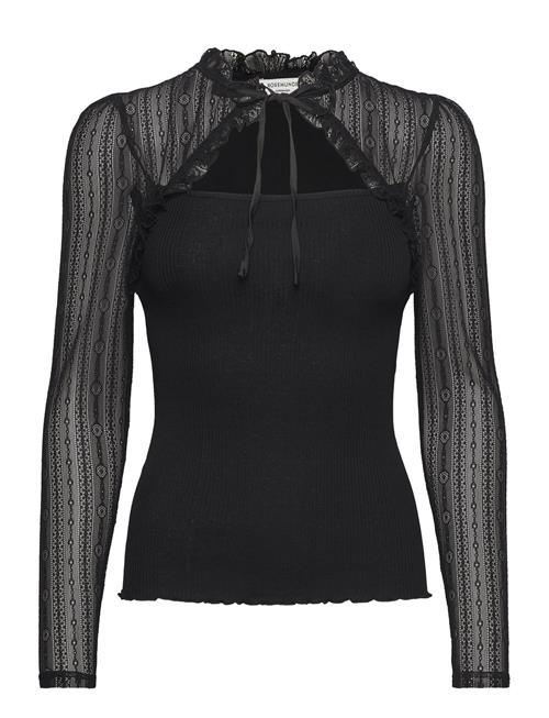 Beatha Silk Blouse W/ Lace Rosemunde Black