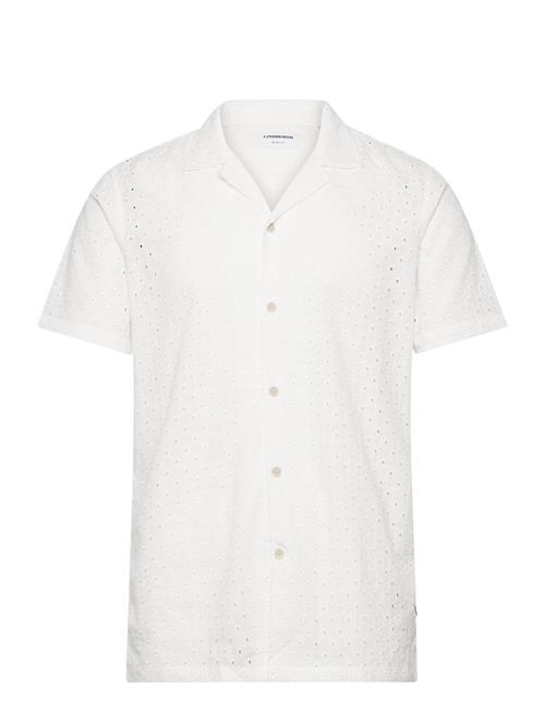 Lindbergh Embroidery Cotton Shirt S/S Lindbergh White