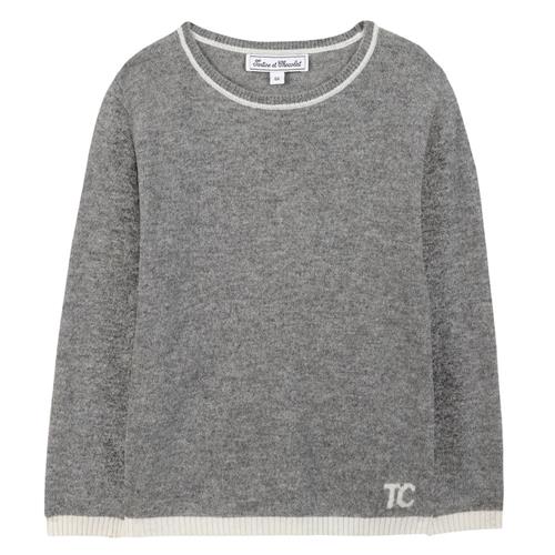 Tartine et Chocolat Kashmir-strikket sweater Heather Gray | Grå | 6 years