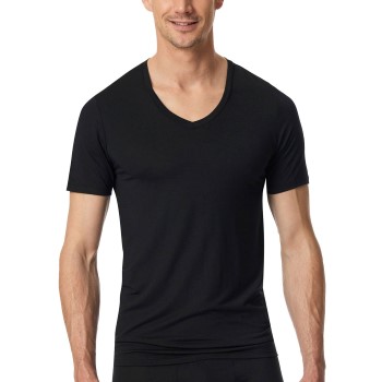 Schiesser Premium Modal V-neck Shirt Sort Small Herre