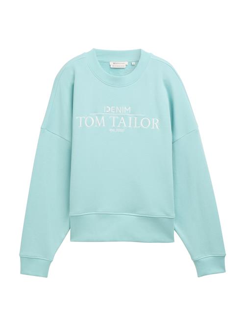 TOM TAILOR DENIM Sweatshirt  aqua / hvid