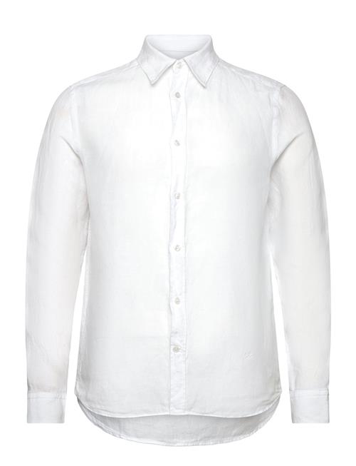 Slim Ls Linen Melange Shirt J. Lindeberg White