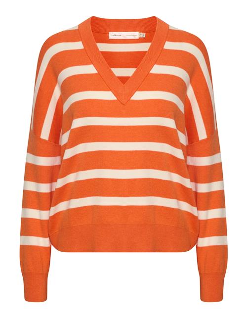 Se InWear Pullover 'Foster'  mørkeorange / hvid ved About You