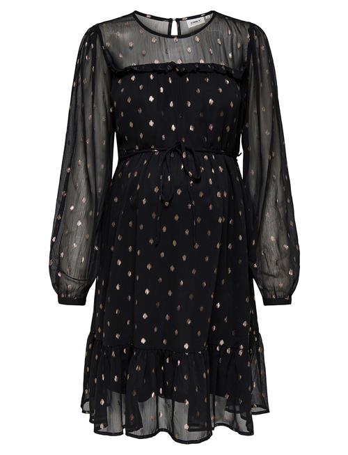 Only Maternity Olmivy Fr Foil L/S V-Neck Dress Aop Only Maternity Black