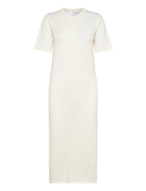 Slfhelena 2/4 Knit Dress Selected Femme White