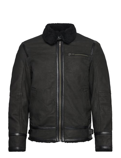 Edgar Nubuck Shearling Jacket Jofama Black