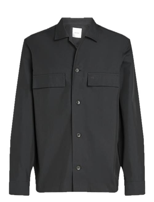 Cotton Blend Overshirt Calvin Klein Black