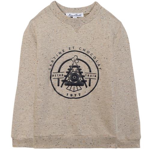 Tartine et Chocolat Plettet bomuldspolyester-sweatshirt Plettet hjerte sand | Beige | 8 years