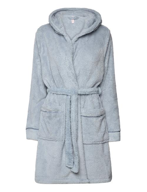 Se Fleece Bathrobe Short Hunkemöller Blue ved Booztlet