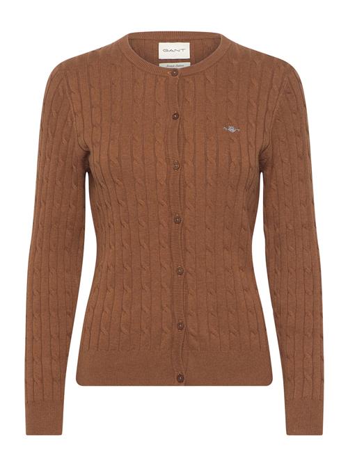 GANT Stretch Cotton Cable Cardigan GANT Brown