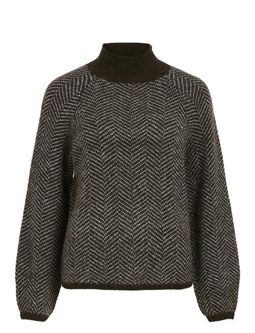 Vila Vilory High Neck L/S Knit Top - Noos Vila Brown