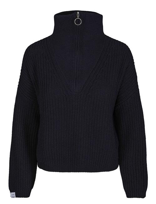 Florie Cotton Zip Knit Sweater Once Untold Navy