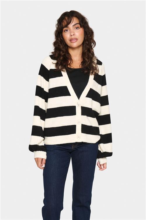 Se SAINT TROPEZ Cardigan 'Garbie'  creme / sort ved About You