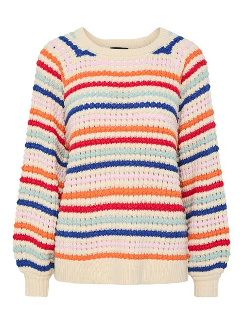 PIECES Pullover 'Dosla'  beige / blå / orange / lyserød