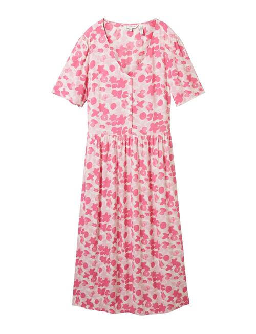 Tom Tailor Printed Dress With Belt Tom Tailor Pink