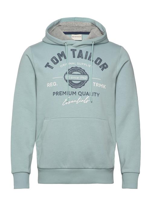 Hoodie With Print Tom Tailor Blue