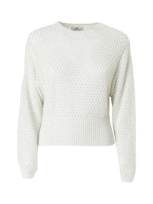 Influencer Pullover 'Pointelle'  hvid