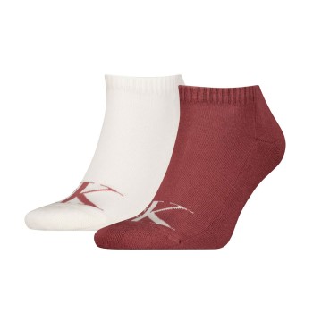 Calvin Klein Legwear Calvin Klein Strømper 2P Sneaker Monogram Socks Hvid/Rød Str 39/42 Herre